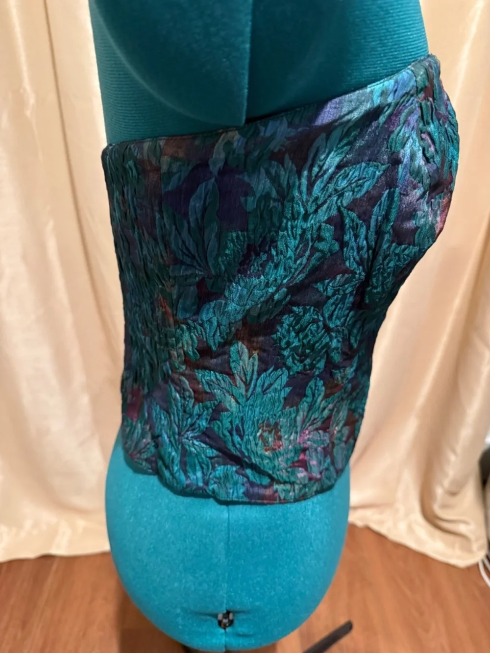 Vintage Lady Mila Florence Italy Brocade 2-Piece Strapless Corset Top & Skirt